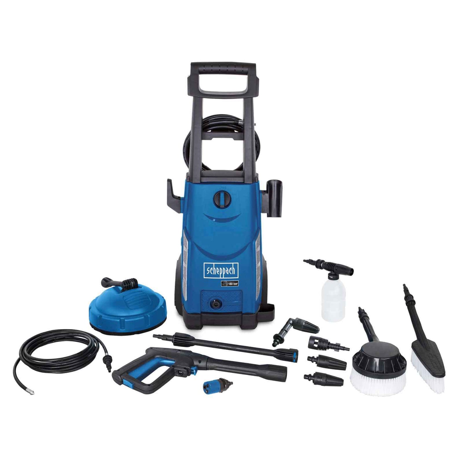 Scheppach HCE2550 Hochdruckreiniger | 2400W | 180 bar | 12-tlg. Set